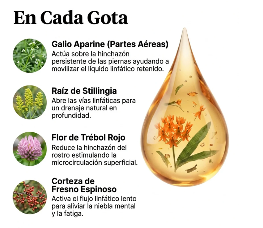 Gotas de bienestar para el drenaje linfático